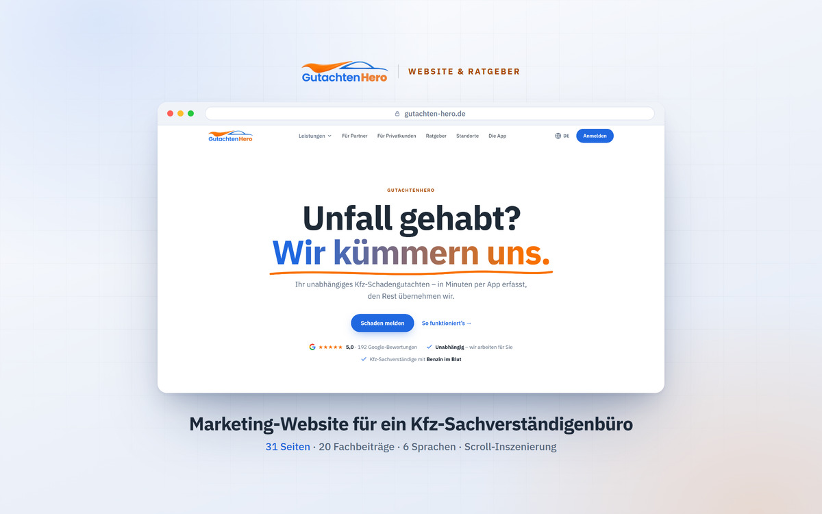 GutachtenHero — GutachtenHero - Webdesign