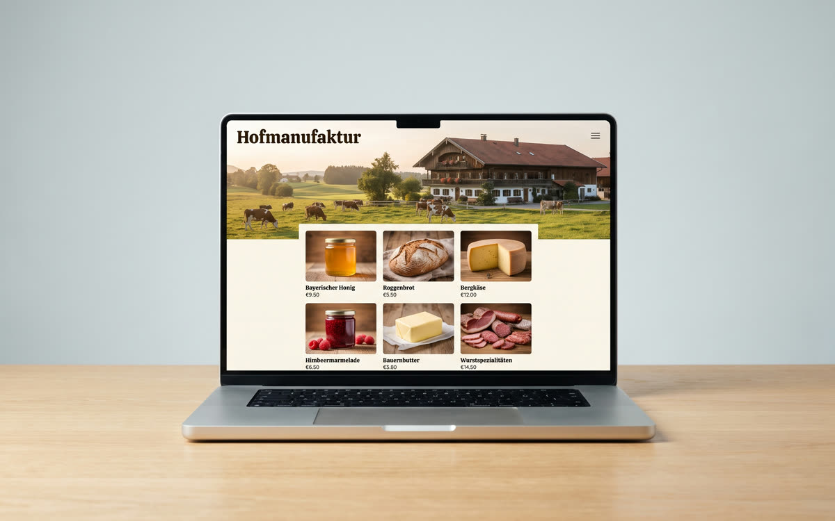 Hofmanufaktur Rosenheim — Markenwebsite mit Hofladen-Shop